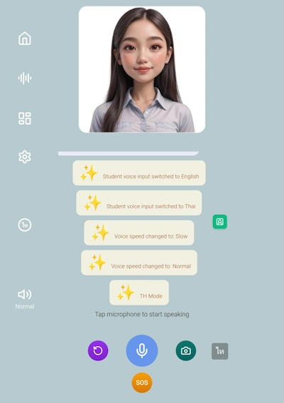 Changing transcript language in voice mode